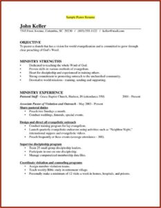 Associate Pastor Resume Template