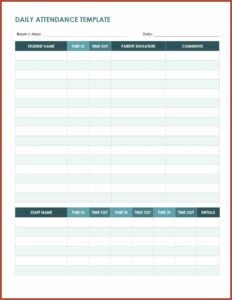 Attendance Tracker Templates