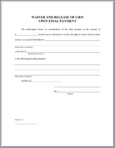 Auto Lien Release Form Florida