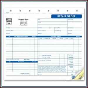 Auto Repair Work Order Form Pdf