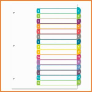 Avery 8 Big Tab Divider Template
