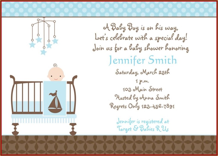 Baby Boy Shower Invitation Card Template Free Download
