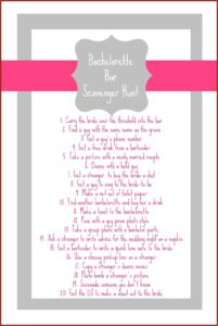 Bachelorette Scavenger Hunt Template Editable Free