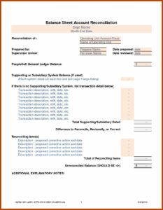 Balance Sheet Reconciliation Template Australia