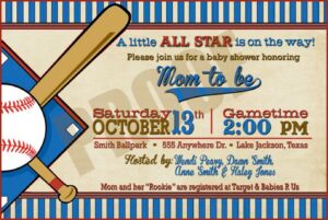 Baseball Baby Shower Invitations Templates
