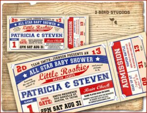 Baseball Ticket Baby Shower Invitations Template