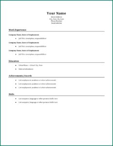 Basic Examples Of Resumes