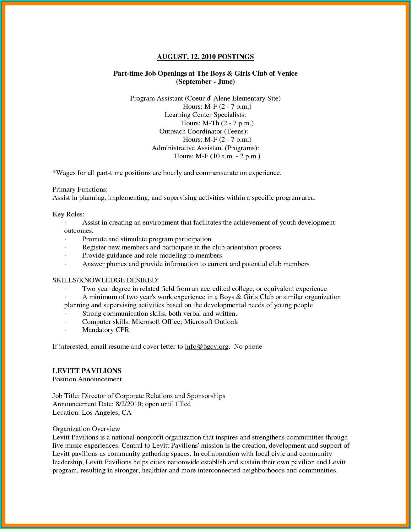 Basic Resume Examples For Retail Jobs