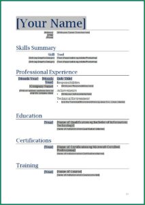 Best Resume Templates Download Word