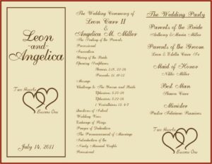 Bi Fold Wedding Program Templates Free