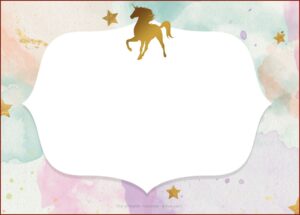 Birthday Party Invitation Template Unicorn