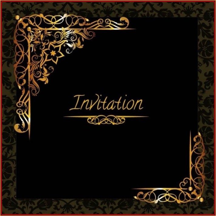 Black And Gold Invitation Templates