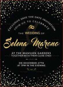 Black And Gold Wedding Invitation Template