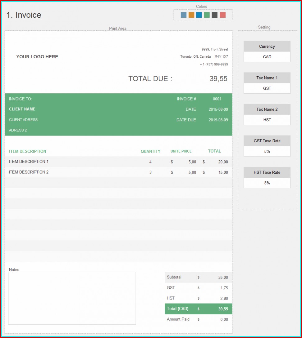 Blank Invoice Forms Download Free