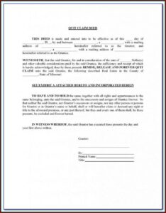 Blank Quit Claim Deed Form Missouri