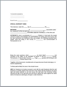 Blank Quit Claim Deed Form Pa