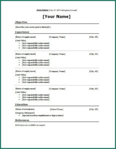 Blank Resume Format Pdf Download