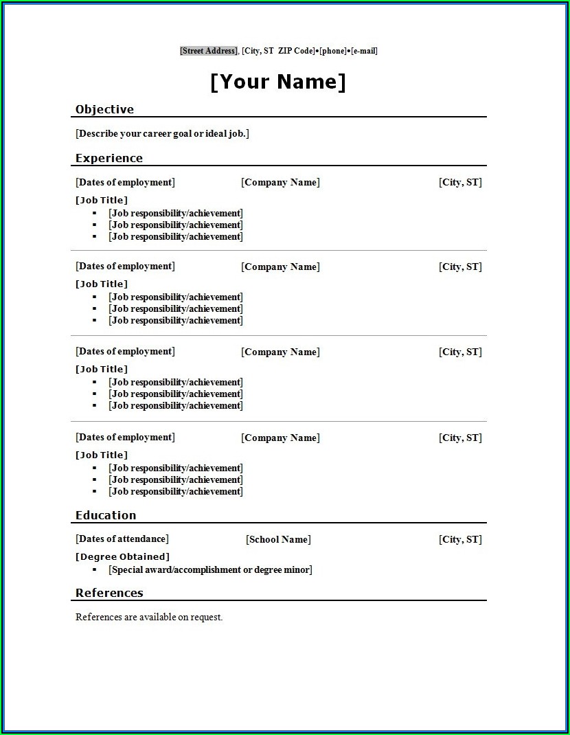 Blank Resume Format Pdf Download