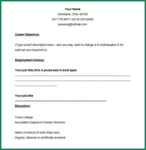 Blank Resume Format Pdf Free Download