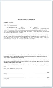 Blank Warranty Deed Form Georgia