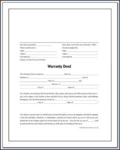Blank Warranty Deed Form Michigan