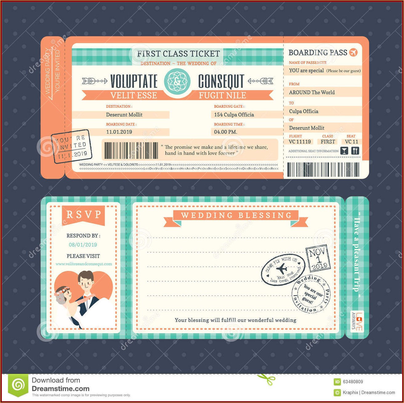 Boarding Pass Invitations Template Free Download