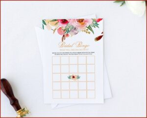 Bridal Bingo Template Download