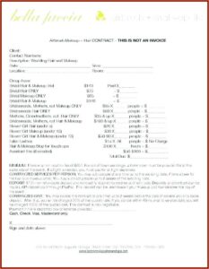 Bridal Hair And Makeup Contract Template