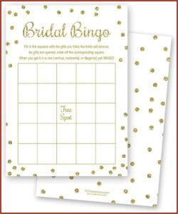 Bridal Shower Bingo Cards