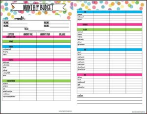 Budget Worksheets Free Printable