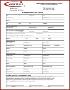 Business Credit Application Template Pdf