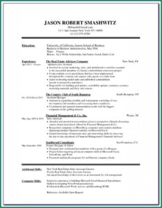 Business Resume Template Free