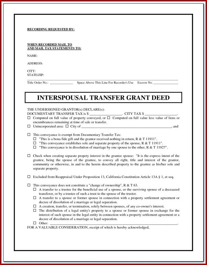 California Grant Deed Fillable Form Free