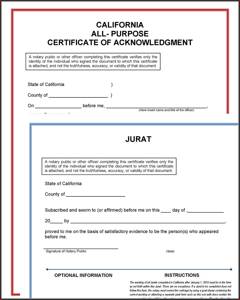 California Notary Forms