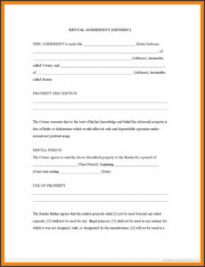 California Rental Agreement Form Pdf