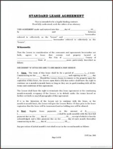 California Rental Lease Agreement Form Pdf