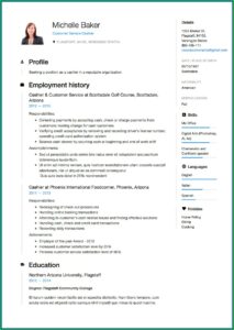 Cashier Resume Template Free