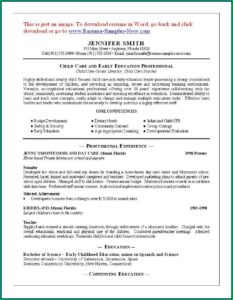 Child Care Worker Resume Template