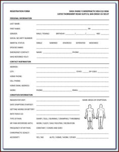 Chiropractic New Patient Forms Pdf