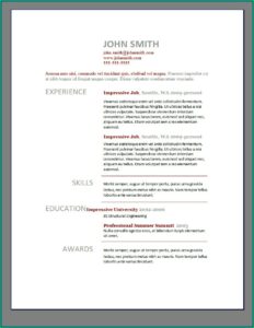 Classy Resume Templates Free