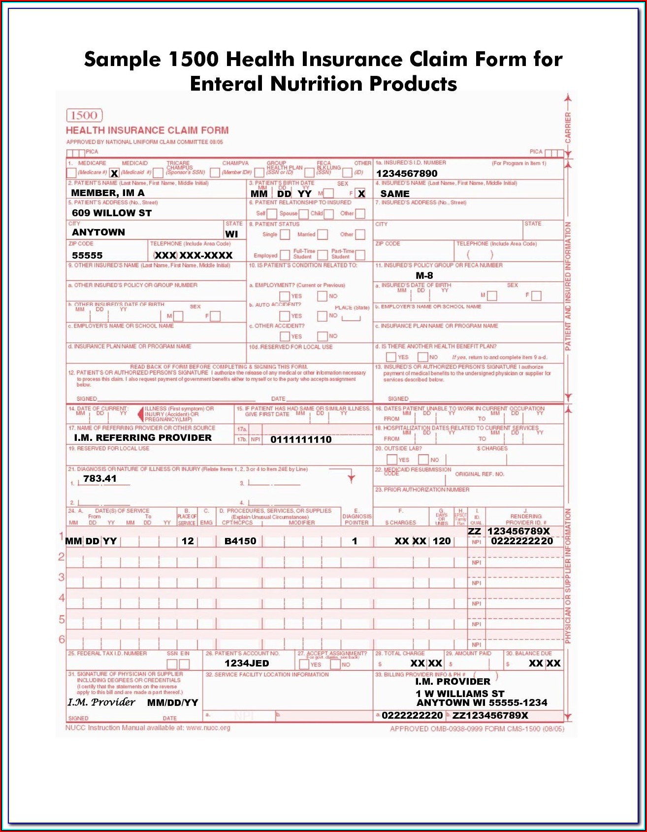 Cms 1500 Form Instructions 2019