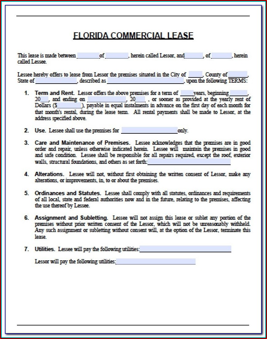 Commercial Lease Agreement Ontario Short Form
