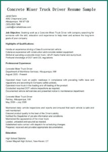 Company Driver Resume