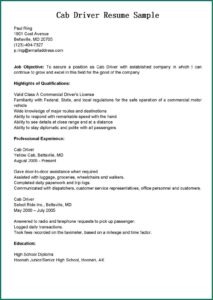 Company Driver Resume Sample Doc