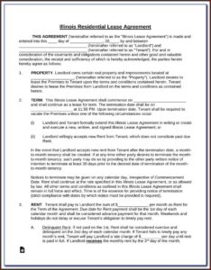 Condominium Apartment Lease Form Chicago