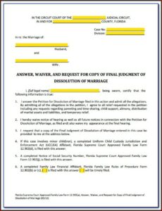 Contested Divorce Forms In Florida