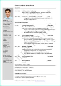 Cv Resume Format Free Download