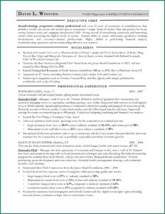 Cv Template For Chef Jobs