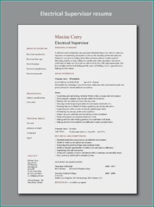 Cv Template For Electrician