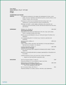 Cv Template Word For Electrician